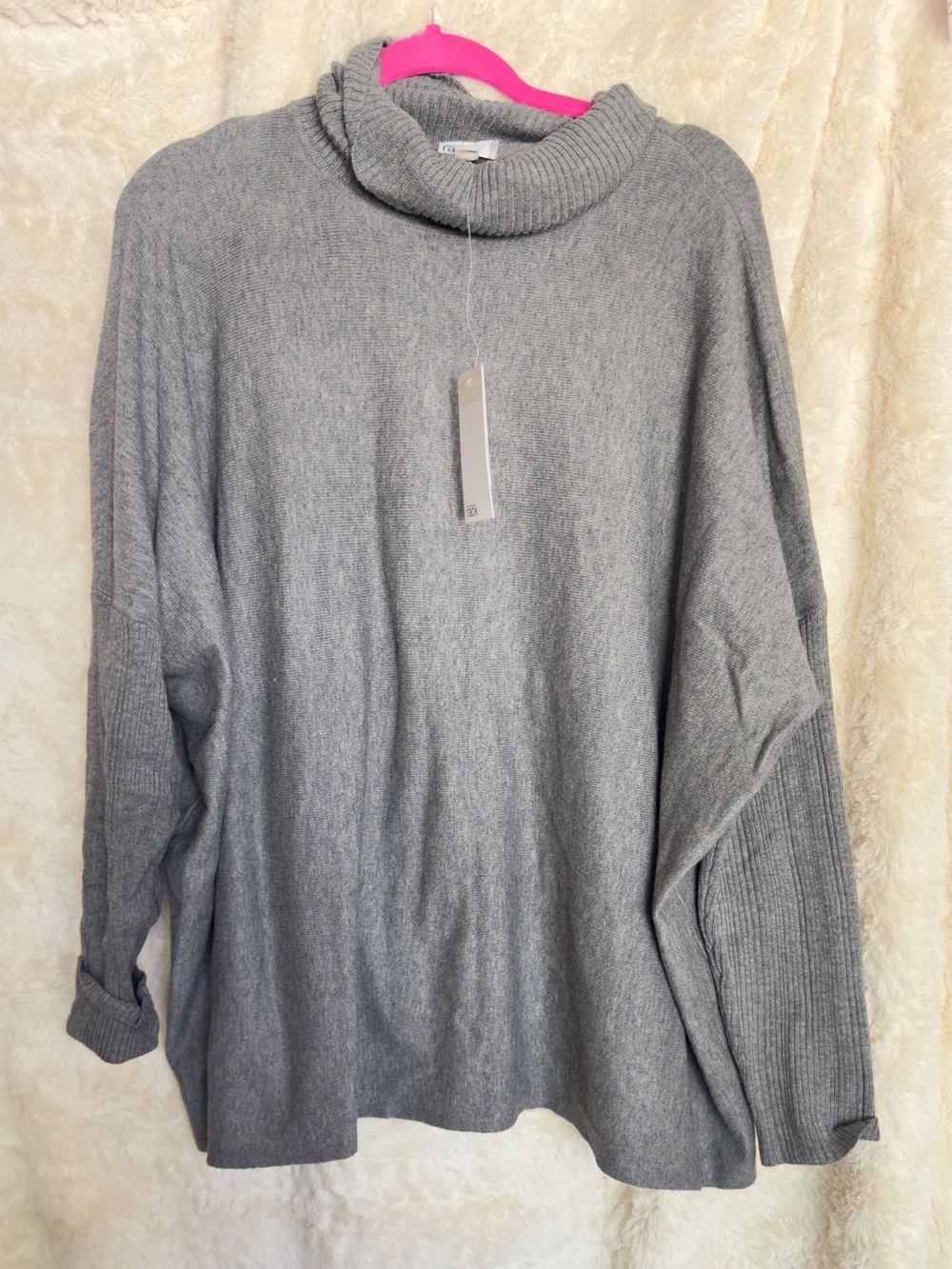 Grey Turtleneck Sweater - Relaxed Knit